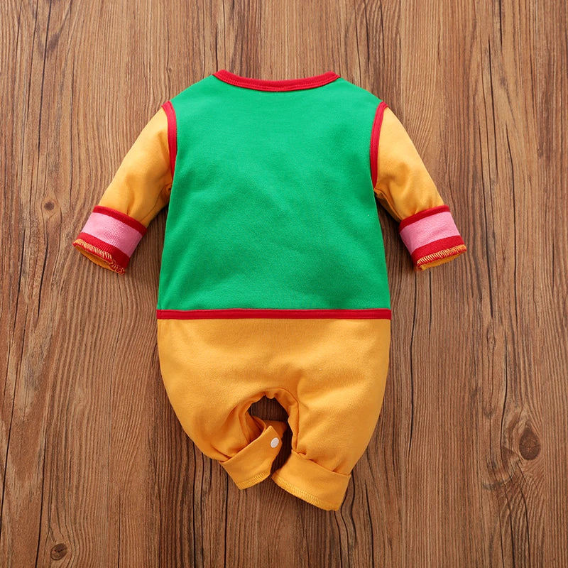 Little Hero Bodysuit – Cotton Long Sleeve Romper with Iconic Text Print