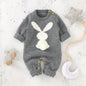 Bunny Snuggles Knit Romper – Soft Unisex Baby Bodysuit