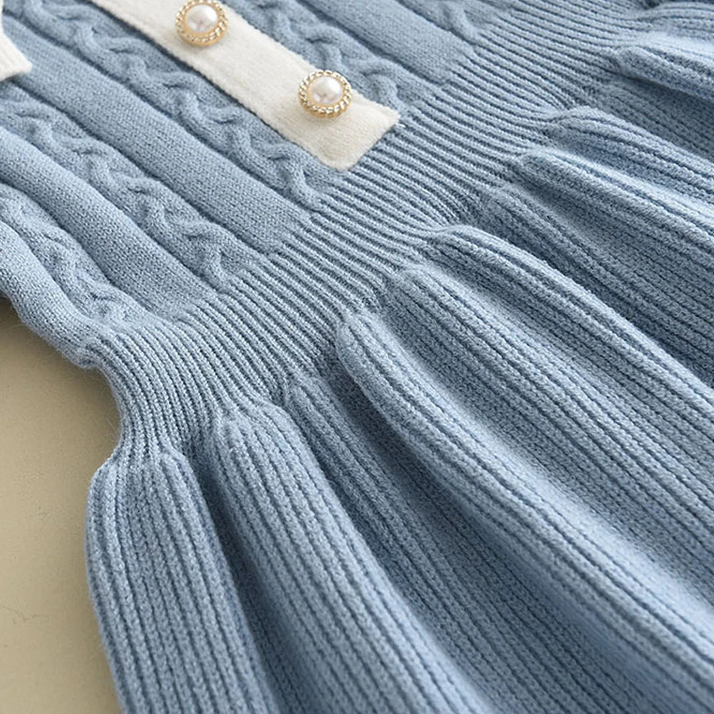 Little Grace Knit Sweater Dress – Girls' Ruffle Winter Dress