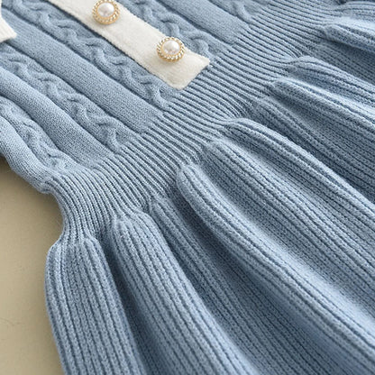 Little Grace Knit Sweater Dress – Girls' Ruffle Winter Dress