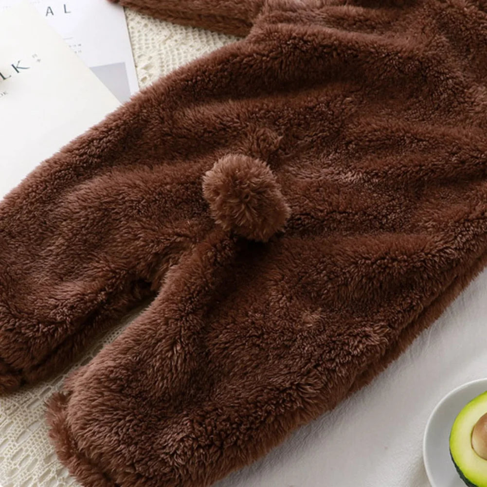 Fleece Baby Romper with Hooded Ears – Soft and Snuggly Baby Bodysuit