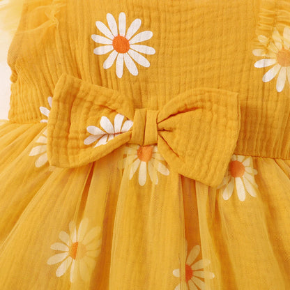 Daisy Days Tulle Dress – Sleeveless Summer Party Dress for Girls