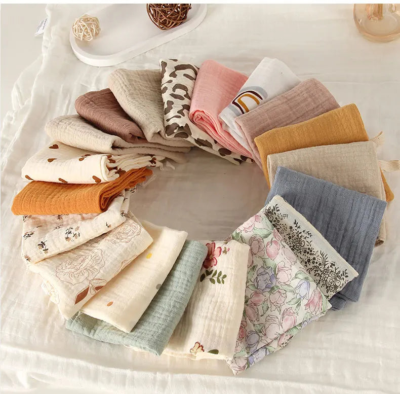 5-Pack Soft Muslin Cotton Baby Washcloths – Gentle & Absorbent Essentials