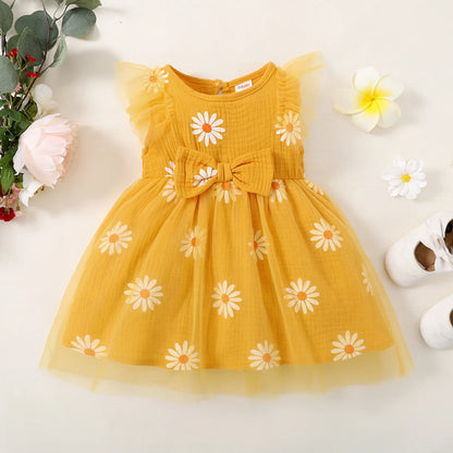 Daisy Days Tulle Dress – Sleeveless Summer Party Dress for Girls