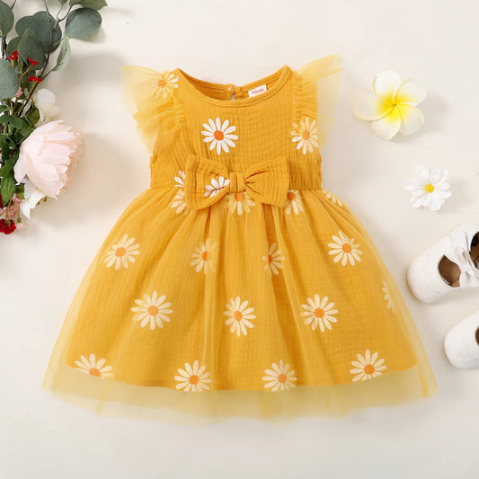 Daisy Days Tulle Dress – Sleeveless Summer Party Dress for Girls