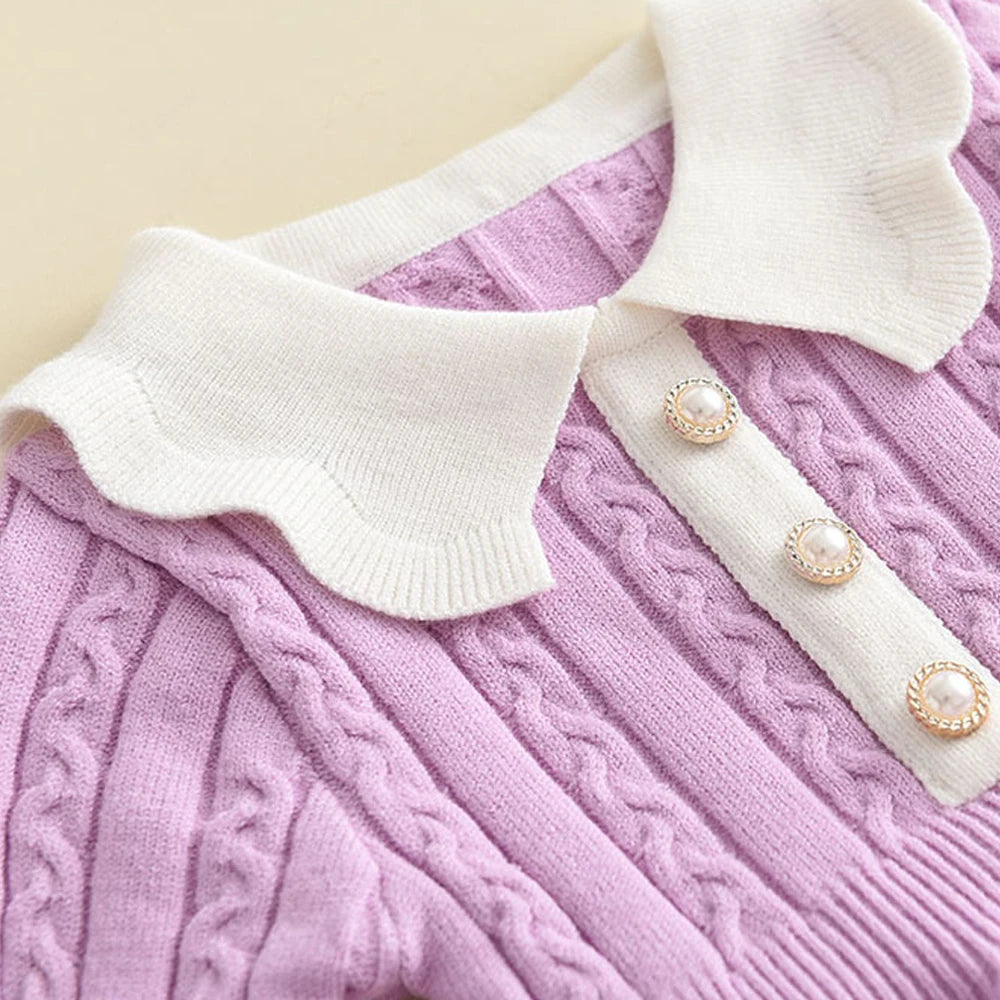 Little Grace Knit Sweater Dress – Girls' Ruffle Winter Dress