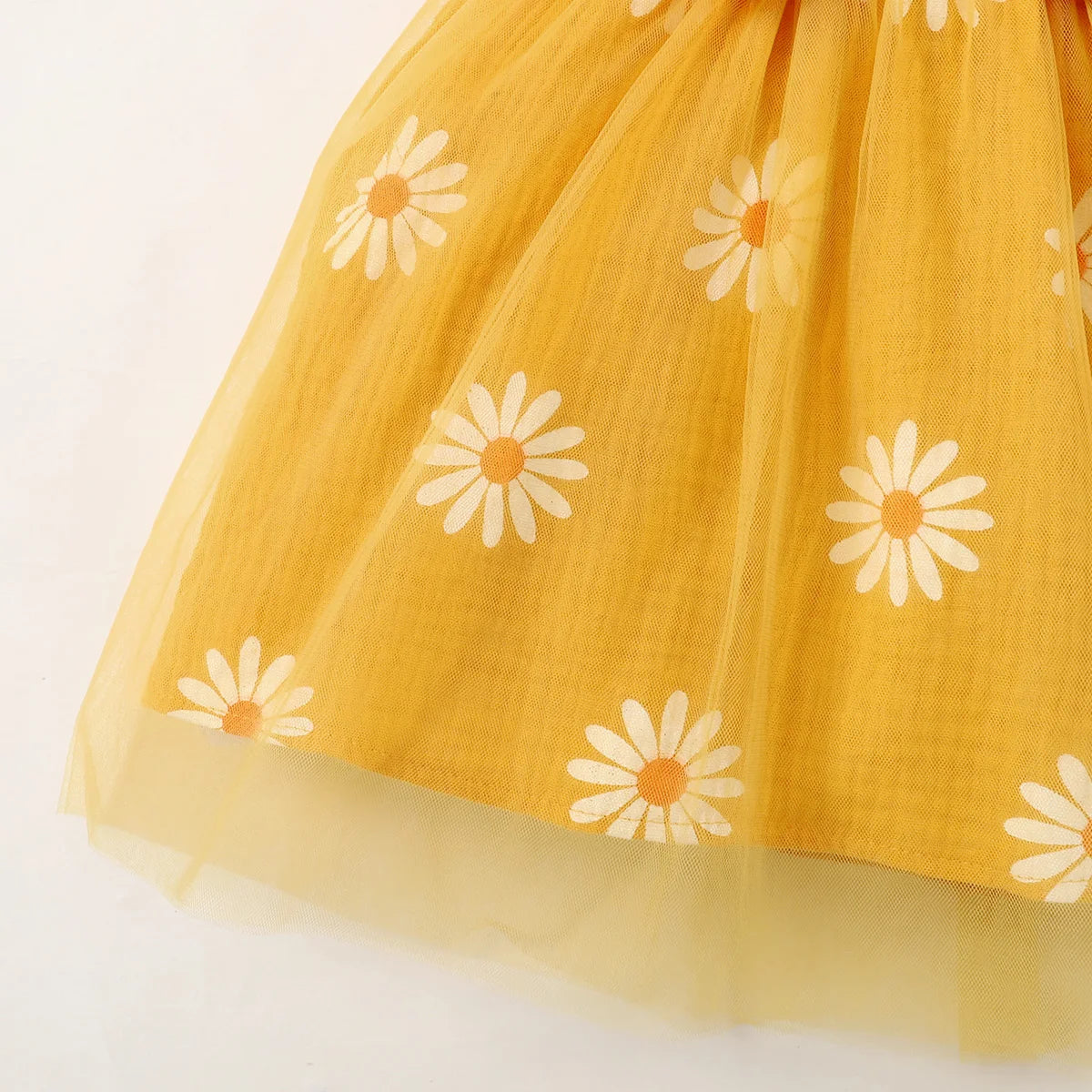 Daisy Days Tulle Dress – Sleeveless Summer Party Dress for Girls