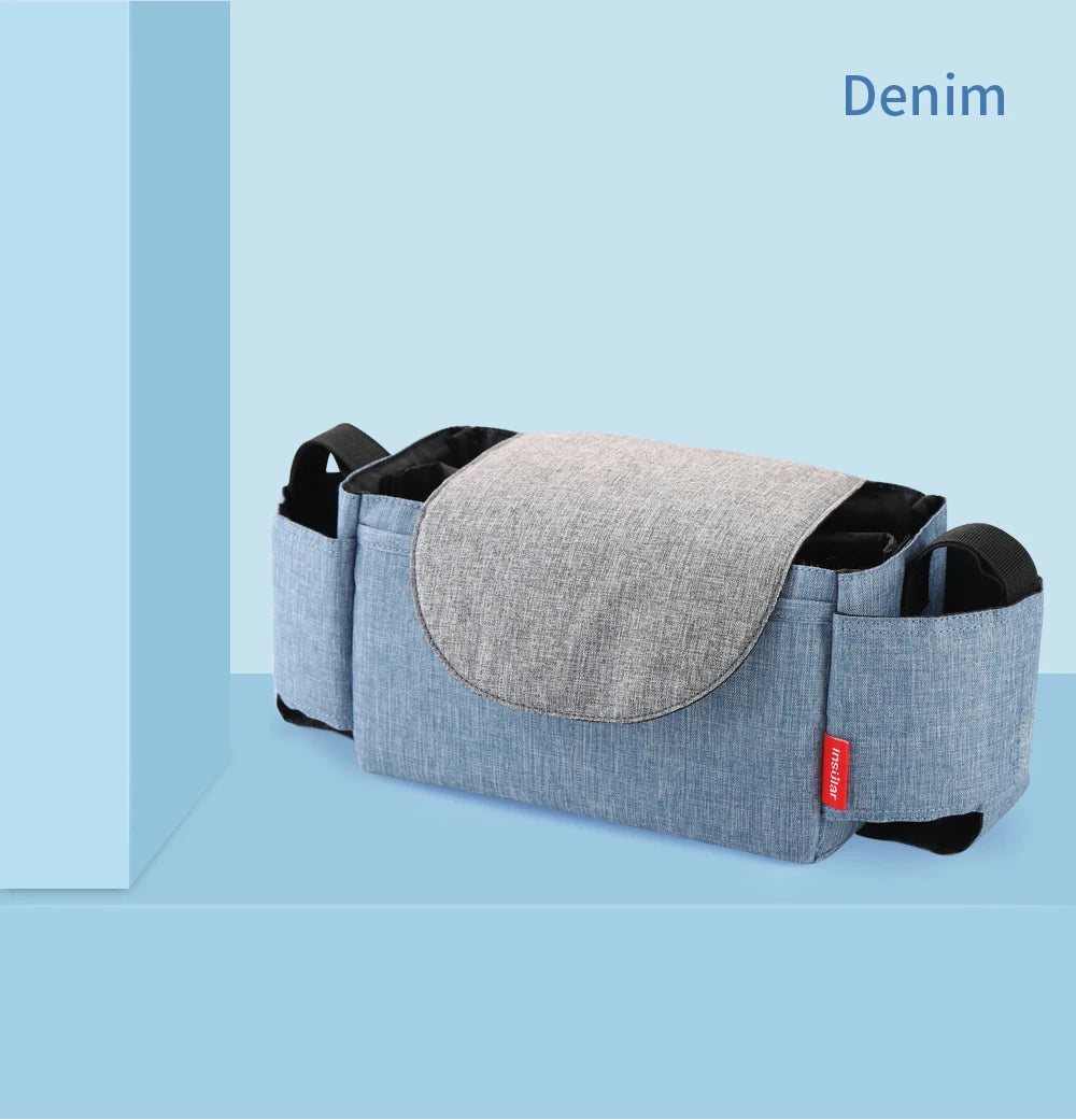Insular Compact Diaper Organizer – Insulated Bottle Holder & Stroller Caddy