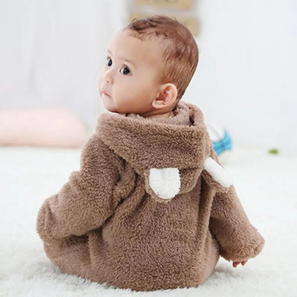 Cozy Bear Cub Hooded Romper – Ultra-Soft Fleece Baby Bodysuit