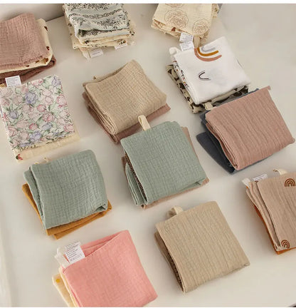 5-Pack Soft Muslin Cotton Baby Washcloths – Gentle & Absorbent Essentials
