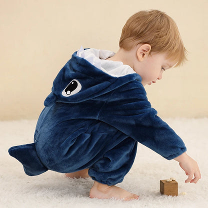 Sleepy Shark Romper - Hooded Baby/Toddler Bodysuit