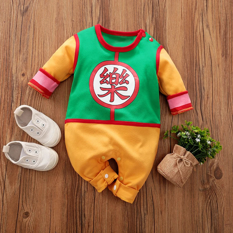 Little Hero Bodysuit – Cotton Long Sleeve Romper with Iconic Text Print