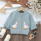 Goosey Knits Baby Cardigan – Embroidered Button-Up Sweater for Infants