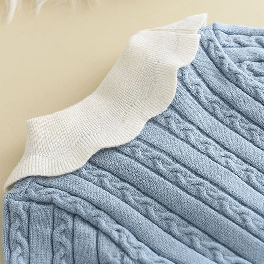 Little Grace Knit Sweater Dress – Girls' Ruffle Winter Dress