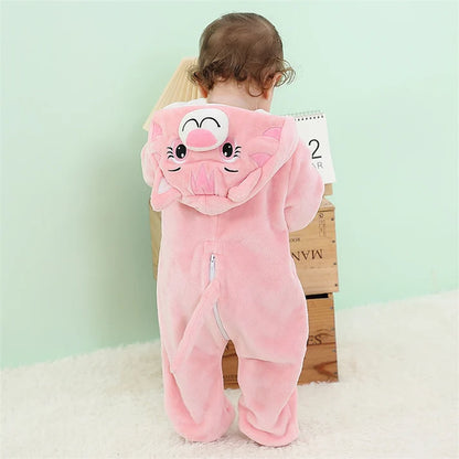 Pink Cat Romper - Hooded Baby/Toddler Bodysuit