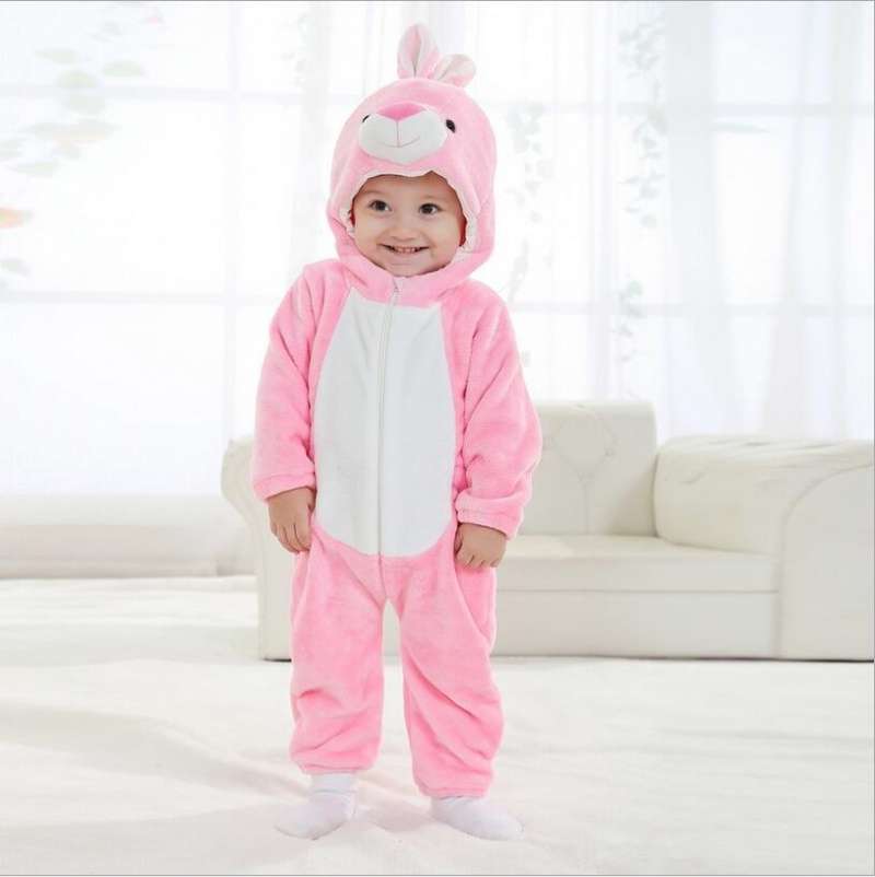 Rosy Rabbit Romper - Hooded Baby/Toddler Bodysuit