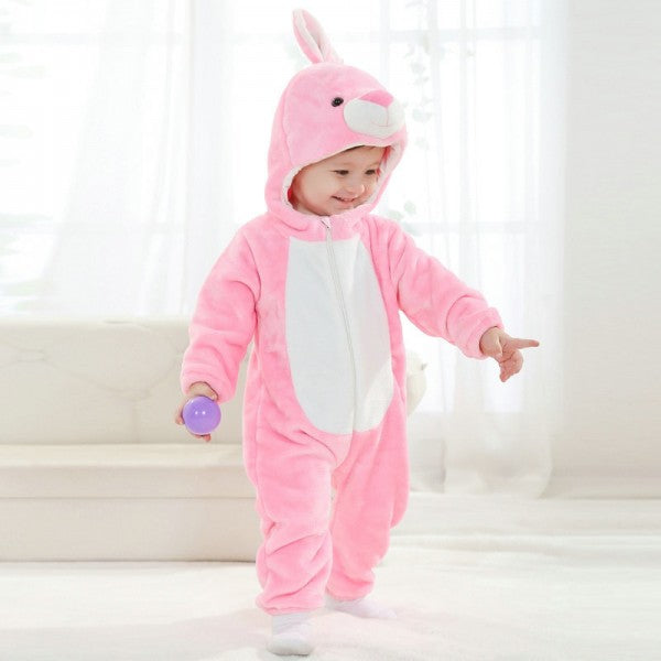 Rosy Rabbit Romper - Hooded Baby/Toddler Bodysuit