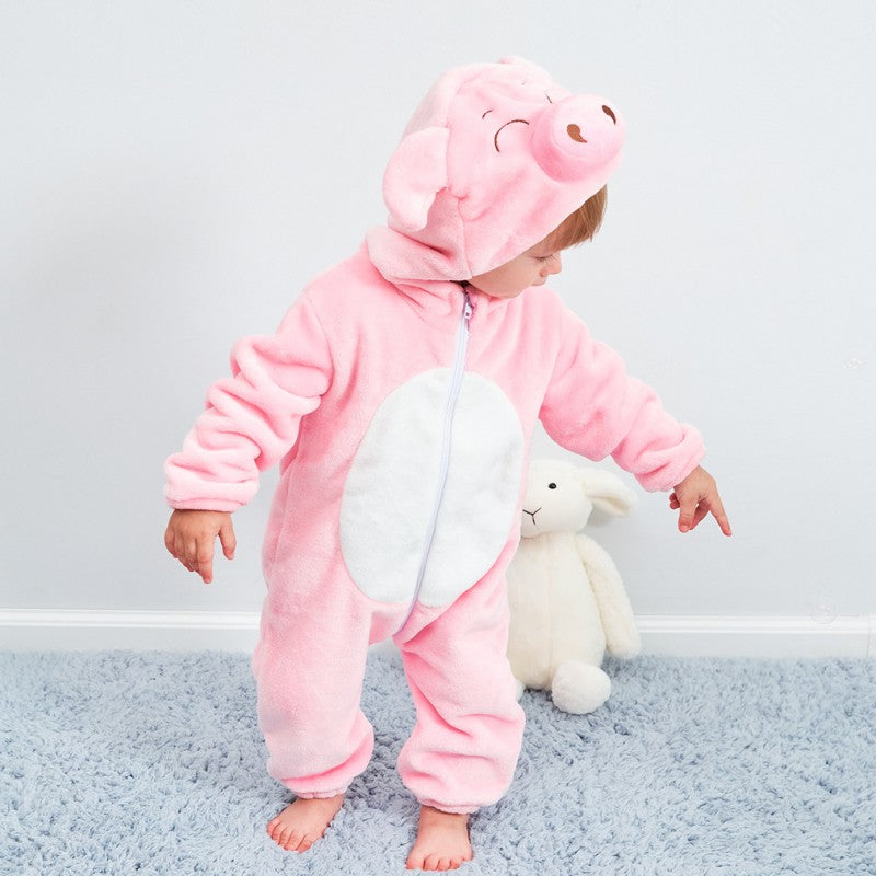 Playful Piglet Romper - Hooded Baby/Toddler Bodysuit