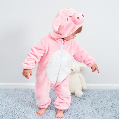 Playful Piglet Romper - Hooded Baby/Toddler Bodysuit