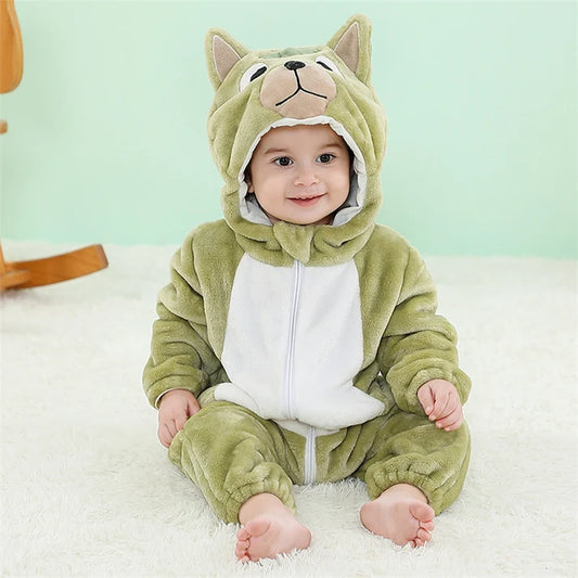 Fluffy Puppy Romper - Hooded Baby/Toddler Bodysuit
