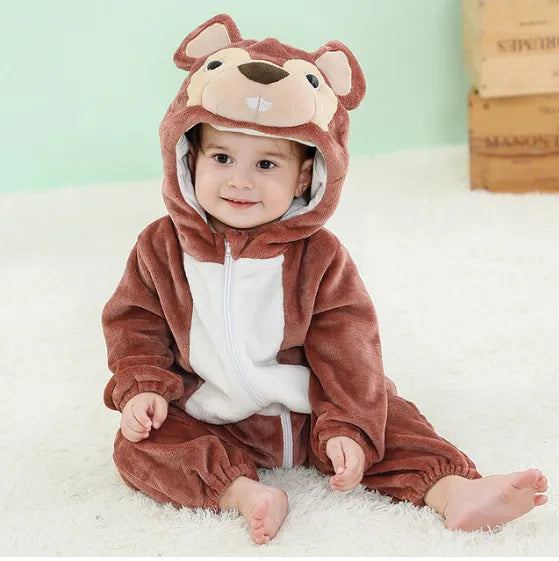 Buck-Teeth Beaver Romper - Hooded Baby/Toddler Bodysuit