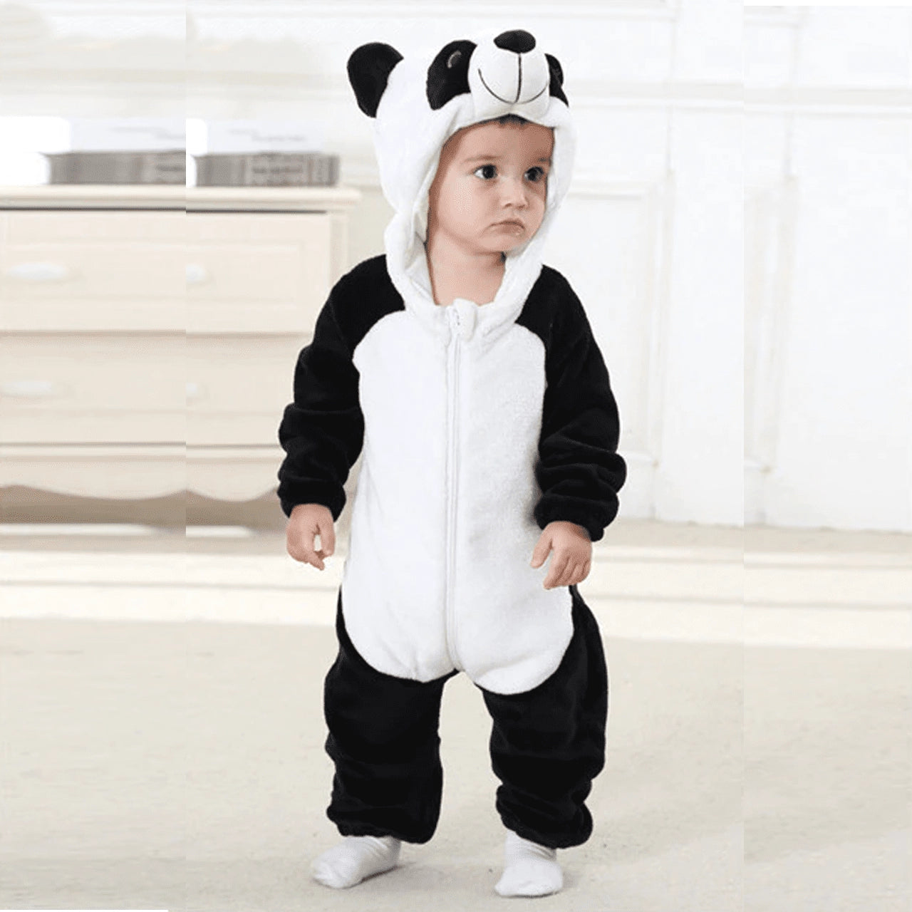 Playful Panda Romper –  Hooded Baby/Toddler Bodysuit