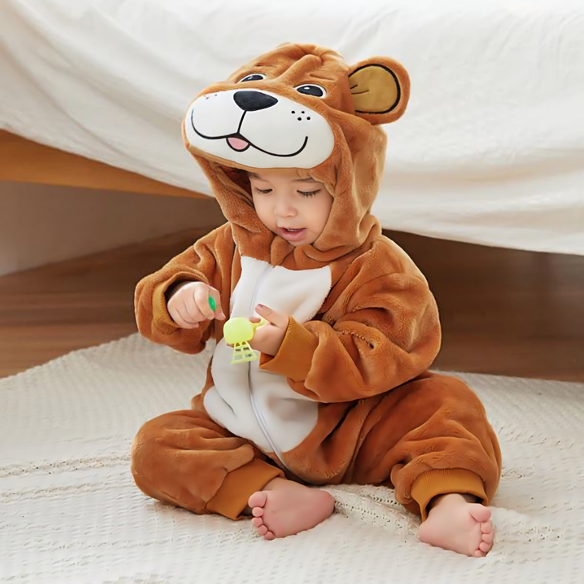 Baby Bear Romper - Hooded Baby/Toddler Bodysuit