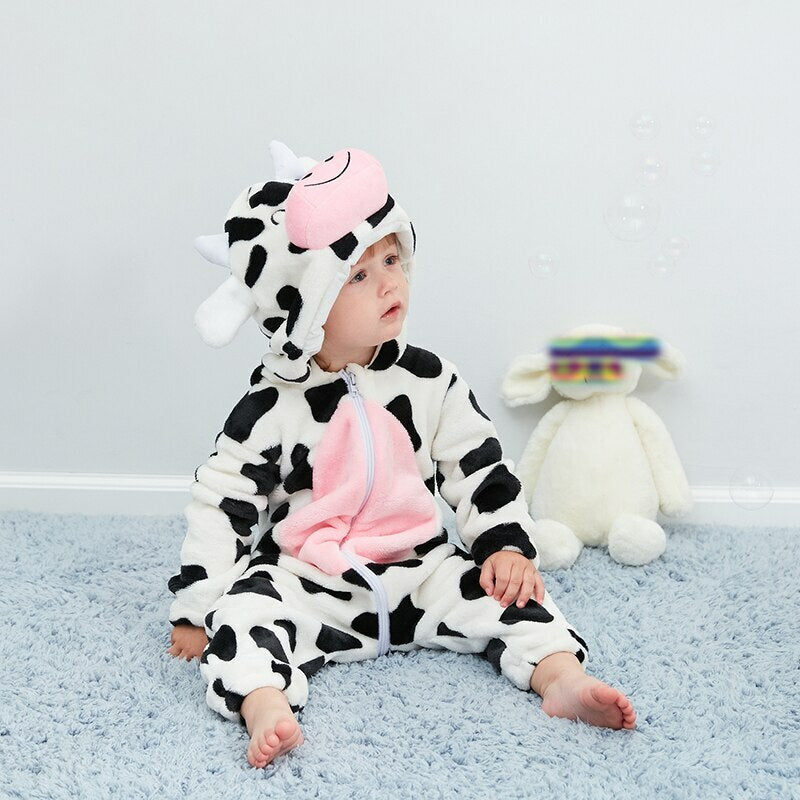 Moo Cow Romper - Hooded Baby/Toddler Bodysuit