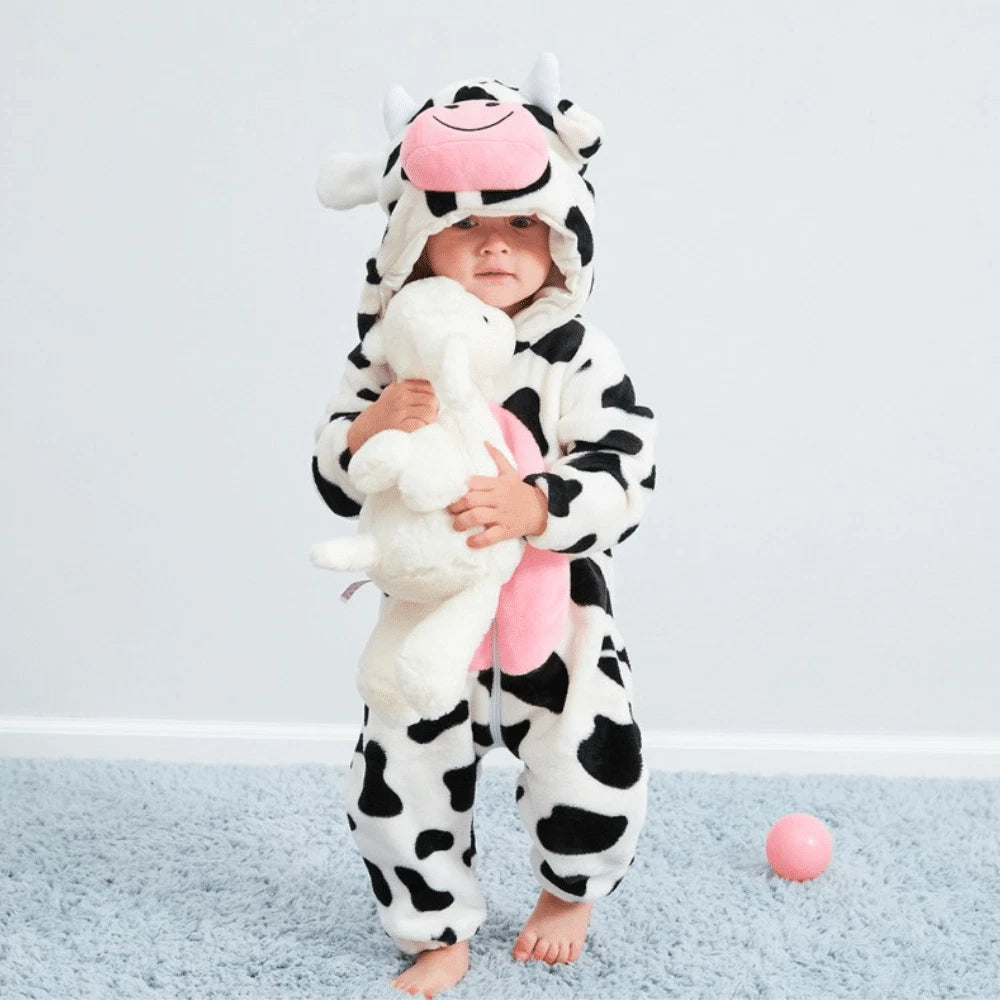 Moo Cow Romper - Hooded Baby/Toddler Bodysuit