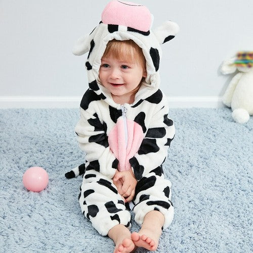 Moo Cow Romper - Hooded Baby/Toddler Bodysuit
