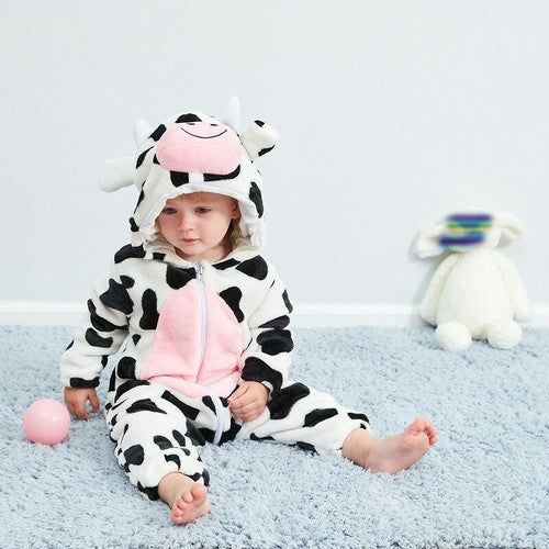 Moo Cow Romper - Hooded Baby/Toddler Bodysuit