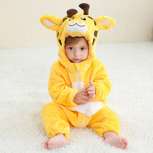 Gentle Giraffe Romper - Hooded Baby/Toddler Bodysuit